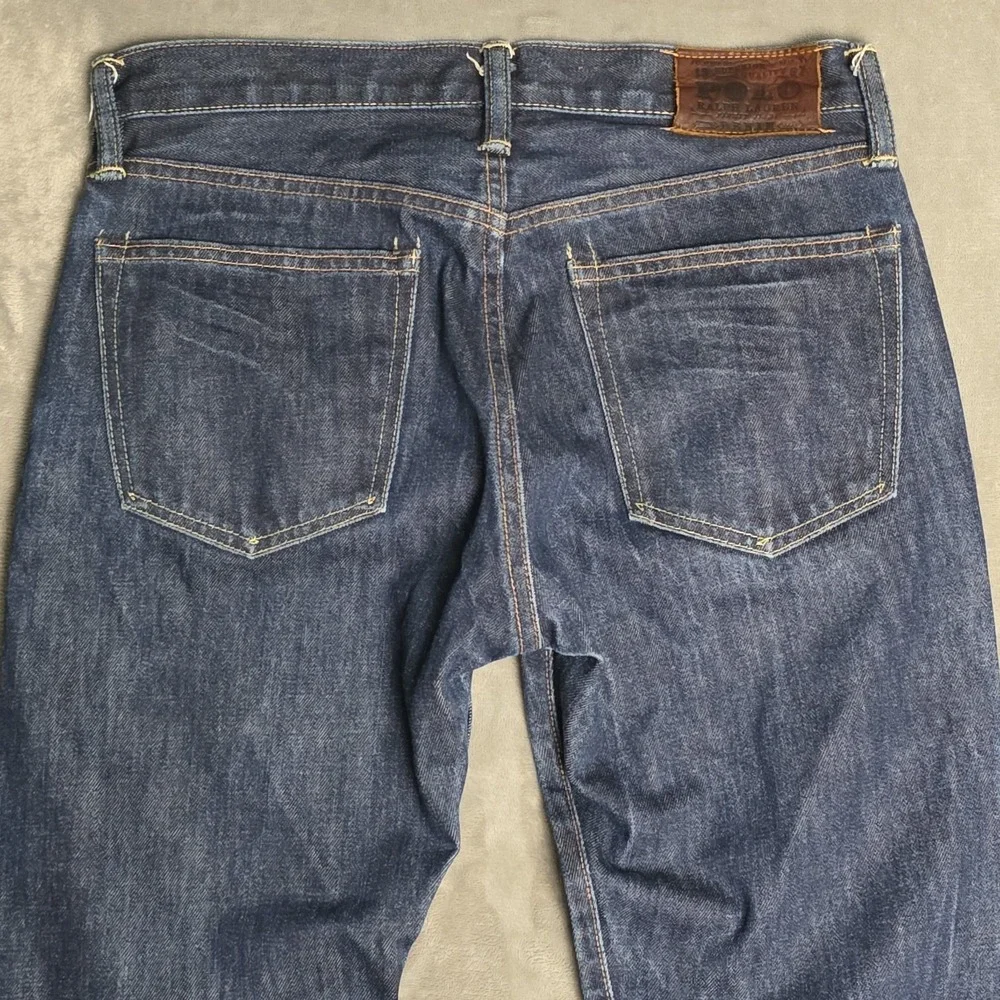 Ralph Lauren 381 slim Fit Jeans 3030 Dark Blue Wash Whiskers RL Pocket...
